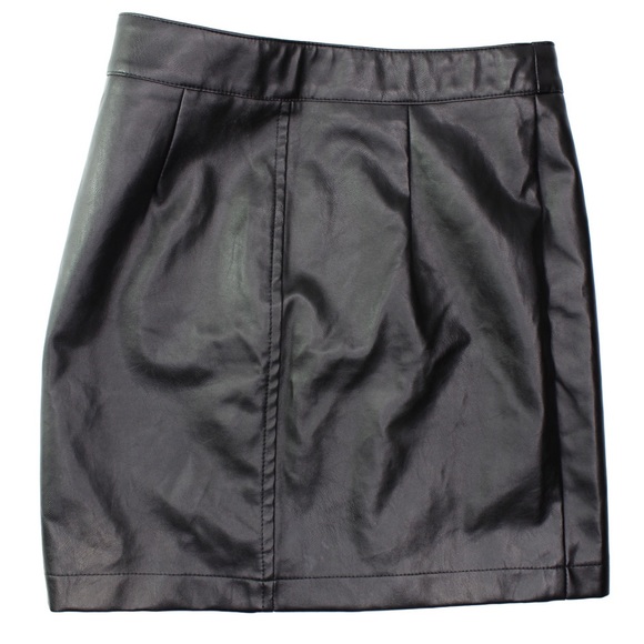 Carmin Zippered Front Faux Leather Mini Skirt Small - Picture 5 of 6